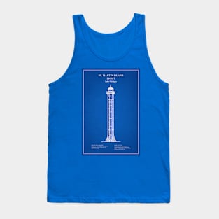 St. Martin Island Light Lighthouse - Michigan - AD Tank Top